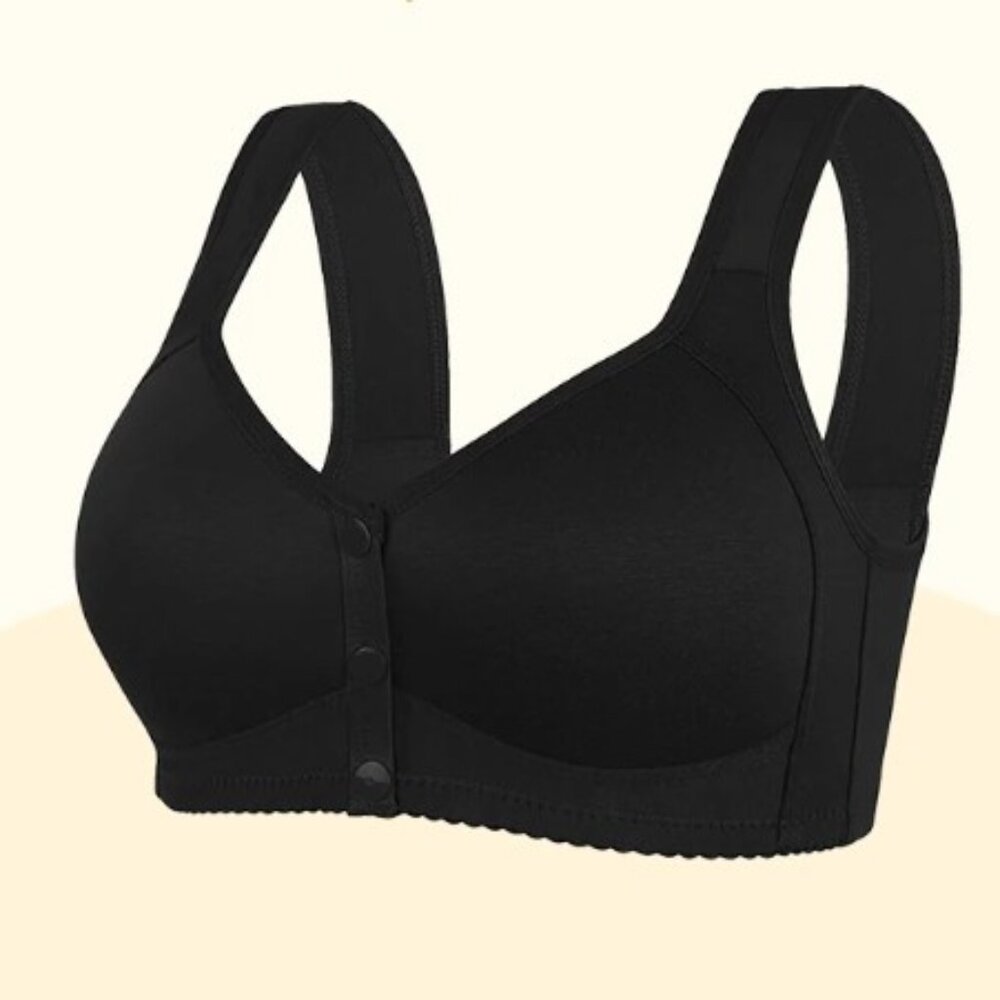 Snap Front Bra, NWOT, (Black)